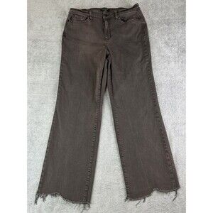 Judy Blue Women’s 13 / 31 Brown Frayed Hem Stretch Straight Fit Jeans High Rise